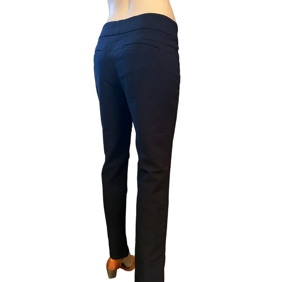 RW&CO. Pant Trouser Cigarette Slim Leg Navy Back Pockets Cotton Blend - Picture 7 of 15